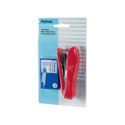 Grapadora petrus liliput 200 capacidad 12 hojas + 1 caja grapas 23/6 colores surtidos