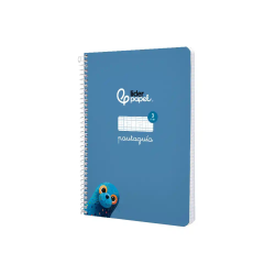 Cuaderno espiral liderpapel a5 pautaguia tapa blanda 40h 75gr cuadro pautado 3mm color azul