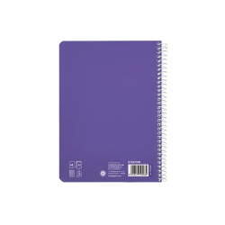 Cuaderno espiral liderpapel a5 pautaguia tapa blanda 40h 75gr cuadro pautado 3mm color lila