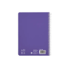 Cuaderno espiral liderpapel a5 pautaguia tapa blanda 40h 75gr cuadro pautado 3mm color lila