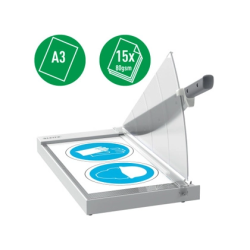 Cizalla de palanca leitz office din a3 base de cristal longitud de corte 457 mm capacidad de corte 15 hojas