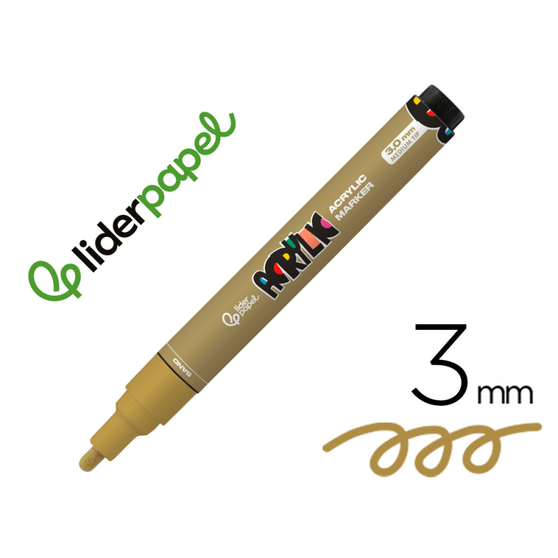 Rotulador liderpapel acrylic base agua todo tipo de superficie punta redonda 3 mm marron claro
