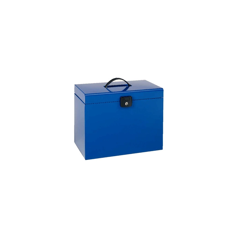 Maletin metalico esselte con cinco carpetas colgantes din a4 color azul