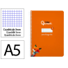 Cuaderno espiral liderpapel a5 pautaguia tapa blanda 40h 75gr cuadro pautado 3mm color naranja