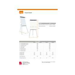 Pizarra caballete nobo basic magnetica lacada con tripode 68x184x68 cm