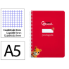 Cuaderno espiral liderpapel a5 pautaguia tapa blanda 40h 75gr cuadro pautado 3mm color rojo