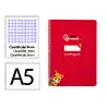 Cuaderno espiral liderpapel a5 pautaguia tapa blanda 40h 75gr cuadro pautado 3mm color rojo