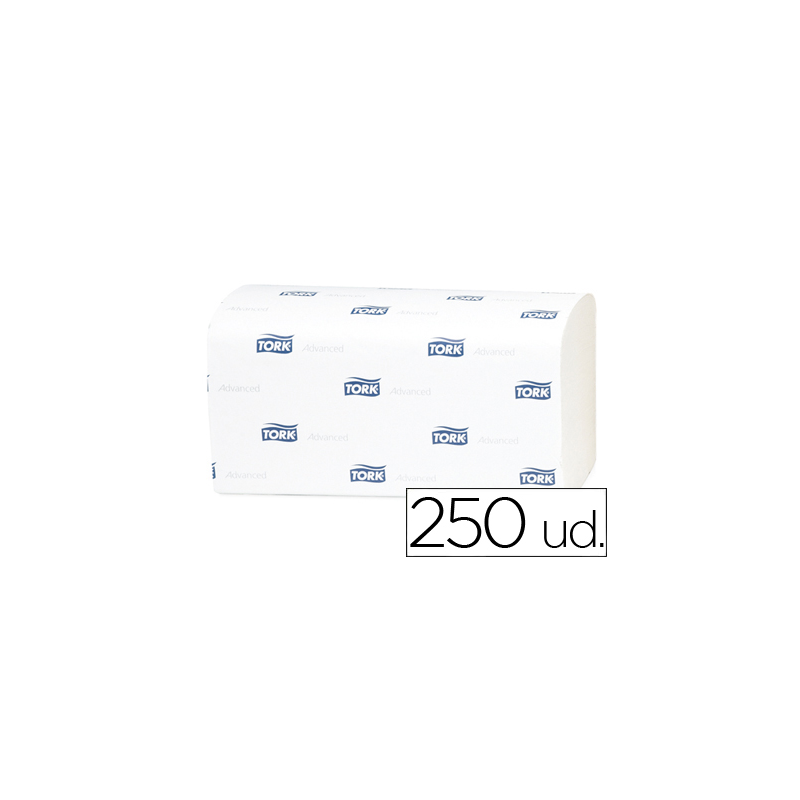 Toalla de papel engarzada 2 capas 21,8x23 cm paquete de 250 unidades para dispensador h3