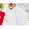 Cuaderno espiral liderpapel a5 pautaguia tapa blanda 40h 75gr cuadro pautado 3mm color rojo