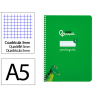 Cuaderno espiral liderpapel a5 pautaguia tapa blanda 40h 75gr cuadro pautado 3mm color verde