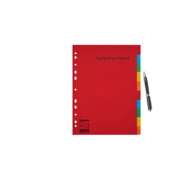 Separador esselte cartulina juego de 10 separadores folio multitaladro