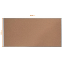 Tablero de anuncios nobo essence corcho marco aluminio 2000x1000 mm