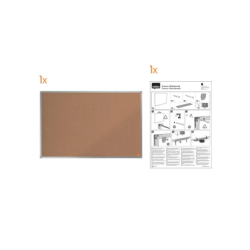 Tablero de anuncios nobo essence corcho marco aluminio 1200x900 mm