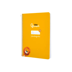 Cuaderno espiral liderpapel a5 pautaguia tapa blanda 40h 75gr cuadro pautado 4mm color amarillo