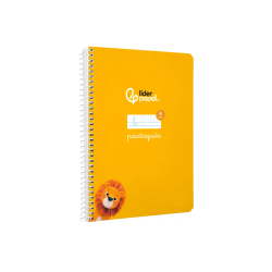 Cuaderno espiral liderpapel a5 pautaguia tapa blanda 40h 75gr cuadro pautado 4mm color amarillo