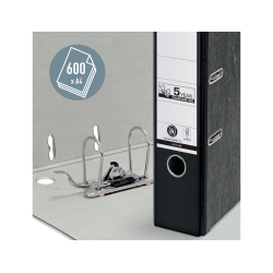 Archivador de palanca leitz co2 neutral carton jaspeado 180 din a4 lomo 80 mm negro