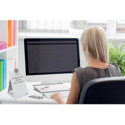 Bloc de notas sobremesa de cristal nobo diamond blanco 6x46x15 cm