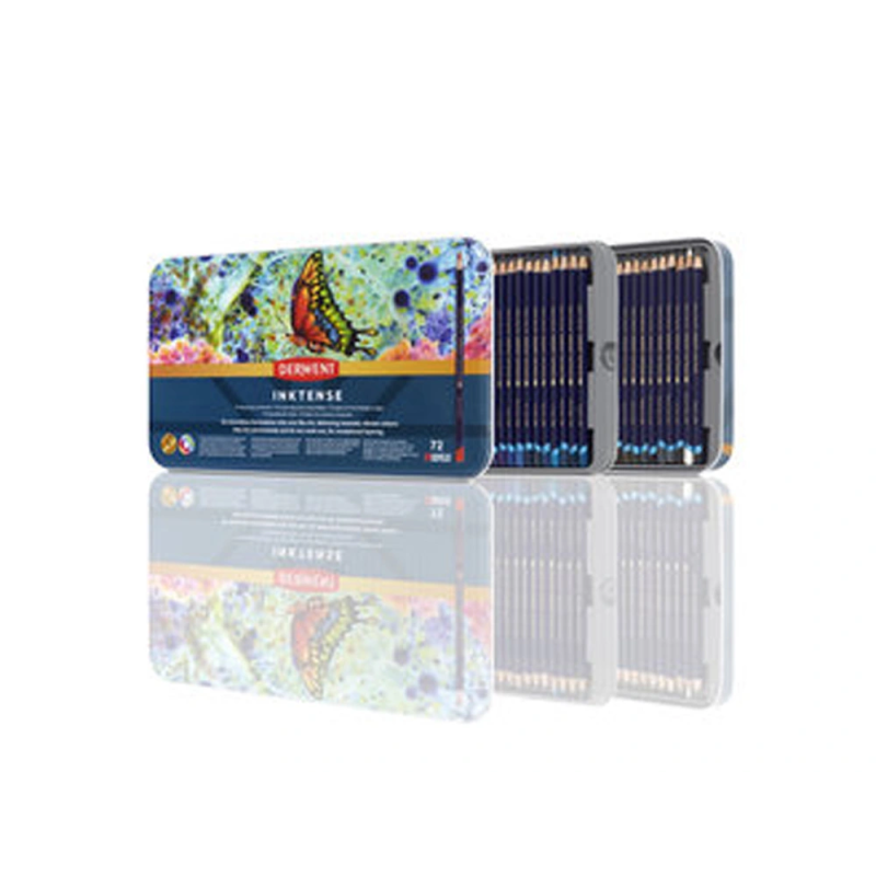 Lapices de colores derwent inktense caja metalica 72 unidades colores surtidos