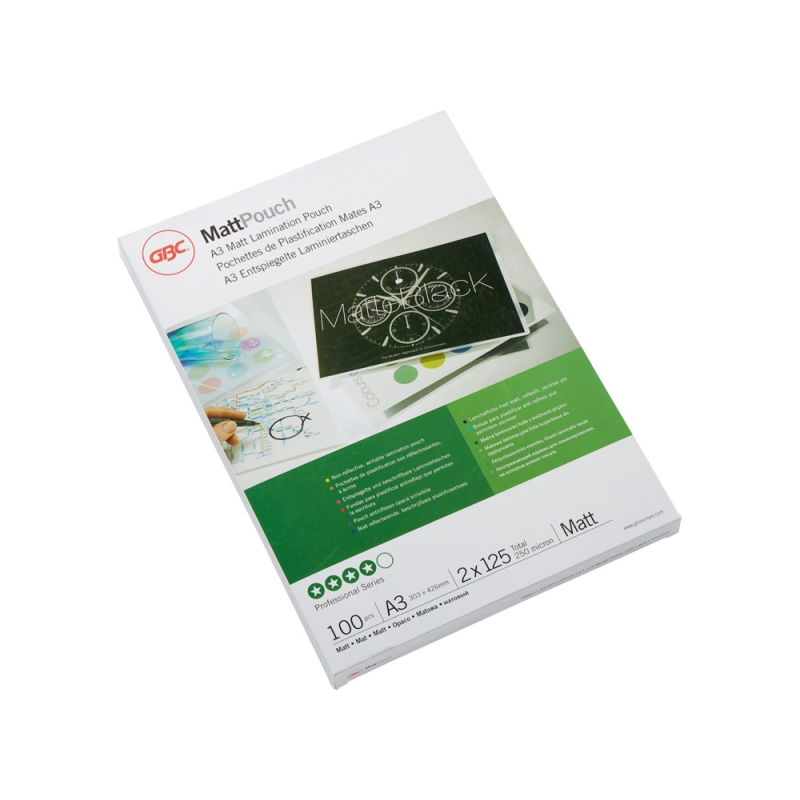 Bolsa de plastificar gbc din a3 mate 2x125 micras caja de 100 unidades