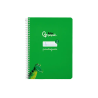 Cuaderno espiral liderpapel a5 pautaguia tapa blanda 40h 75gr cuadro pautado 4mm color verde