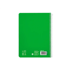 Cuaderno espiral liderpapel a5 pautaguia tapa blanda 40h 75gr cuadro pautado 4mm color verde