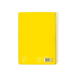 Cuaderno espiral liderpapel a5 pautaguia tapa blanda 40h 75gr cuadro pautado 5mm color amarillo