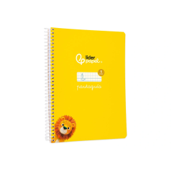 Cuaderno espiral liderpapel a5 pautaguia tapa blanda 40h 75gr cuadro pautado 5mm color amarillo