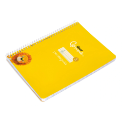 Cuaderno espiral liderpapel a5 pautaguia tapa blanda 40h 75gr cuadro pautado 5mm color amarillo