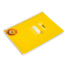 Cuaderno espiral liderpapel a5 pautaguia tapa blanda 40h 75gr cuadro pautado 5mm color amarillo