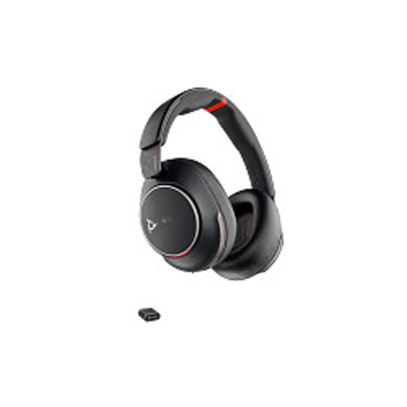 Auriculares poly inalambrico voyager surround 85 uc + adaptador usb-c/a + soporte de carga