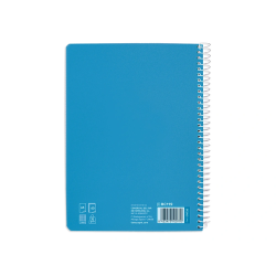 Cuaderno espiral liderpapel a5 pautaguia tapa blanda 40h 75gr cuadro pautado 5mm color azul