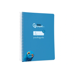 Cuaderno espiral liderpapel a5 pautaguia tapa blanda 40h 75gr cuadro pautado 5mm color azul