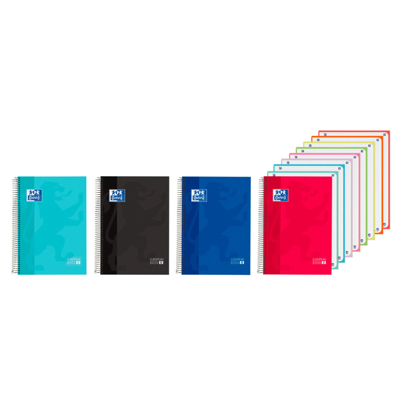 Cuaderno espiral oxford europeanbook 8 tapa extradura din a4 160 hojas cuadro 5 mm