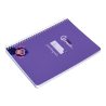 Cuaderno espiral liderpapel a5 pautaguia tapa blanda 40h 75gr cuadro pautado 5mm color lila