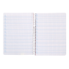Cuaderno espiral liderpapel a5 pautaguia tapa blanda 40h 75gr cuadro pautado 5mm color lila