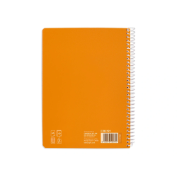 Cuaderno espiral liderpapel a5 pautaguia tapa blanda 40h 75gr cuadro pautado 5mm color naranja