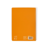 Cuaderno espiral liderpapel a5 pautaguia tapa blanda 40h 75gr cuadro pautado 5mm color naranja