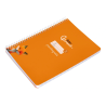 Cuaderno espiral liderpapel a5 pautaguia tapa blanda 40h 75gr cuadro pautado 5mm color naranja