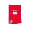 Cuaderno espiral liderpapel a5 pautaguia tapa blanda 40h 75gr cuadro pautado 5mm color rojo