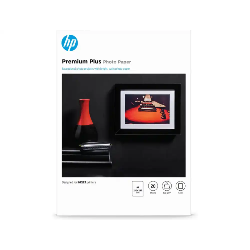 Papel fotografico hp semi-glossy a4 300 gr pack de 20 hojas