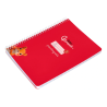 Cuaderno espiral liderpapel a5 pautaguia tapa blanda 40h 75gr cuadro pautado 5mm color rojo
