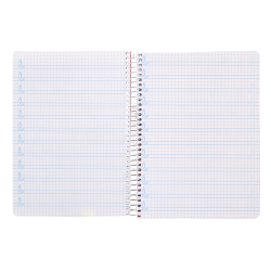 Cuaderno espiral liderpapel a5 pautaguia tapa blanda 40h 75gr cuadro pautado 5mm color rojo