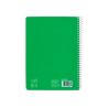 Cuaderno espiral liderpapel din a5 pautaguia tapa blanda 40h 75gr cuadro pautado 5mm color verde