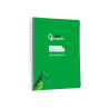 Cuaderno espiral liderpapel din a5 pautaguia tapa blanda 40h 75gr cuadro pautado 5mm color verde