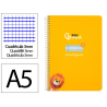 Cuaderno espiral liderpapel a5 pautaguia tapa dura 80h 90gr cuadro pautado 3mm color amarillo