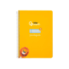 Cuaderno espiral liderpapel a5 pautaguia tapa dura 80h 90gr cuadro pautado 3mm color amarillo