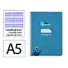 Cuaderno espiral liderpapel a5 pautaguia tapa dura 80h 90gr cuadro pautado 3mm color azul