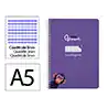 Cuaderno espiral liderpapel a5 pautaguia tapa dura 80h 90gr cuadro pautado 3mm color lila