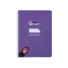 Cuaderno espiral liderpapel a5 pautaguia tapa dura 80h 90gr cuadro pautado 3mm color lila