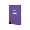 Cuaderno espiral liderpapel a5 pautaguia tapa dura 80h 90gr cuadro pautado 3mm color lila